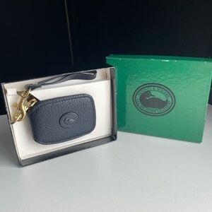 Dooney and Bourke awl Leather Navy Zip Caddy Purse accessory charm